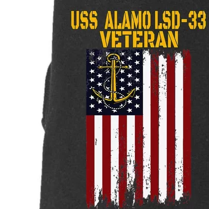 USS Alamo LSD33 Dock Landing Ship Veteran Father's Day Doggie 3-End Fleece Hoodie