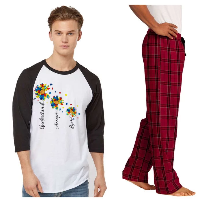 Understand Accept Love Autism Sunflower Raglan Sleeve Pajama Set