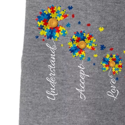 Understand Accept Love Autism Sunflower Doggie 3-End Fleece Hoodie