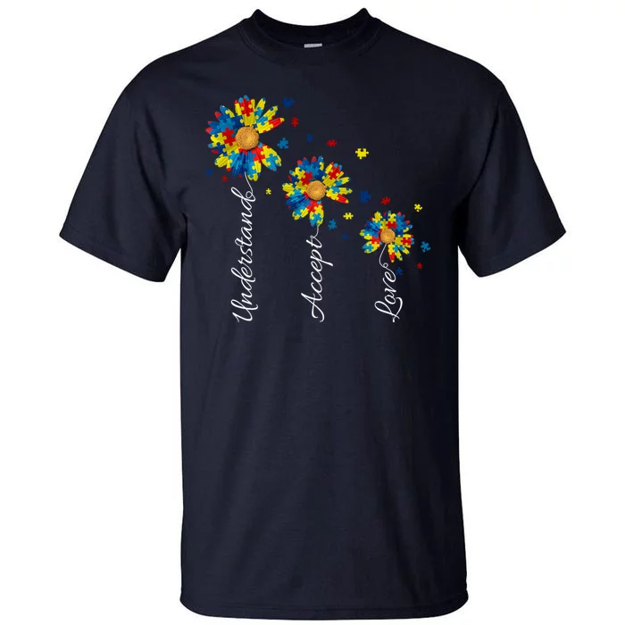 Understand Accept Love Autism Sunflower Tall T-Shirt