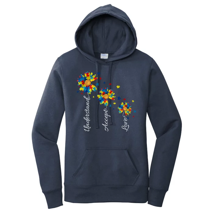 Understand Accept Love Autism Sunflower Women's Pullover Hoodie