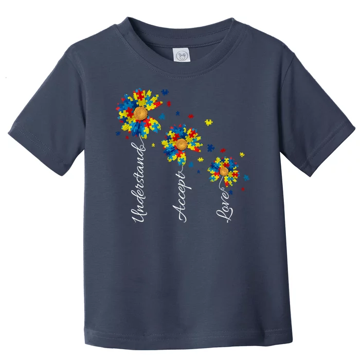 Understand Accept Love Autism Sunflower Toddler T-Shirt