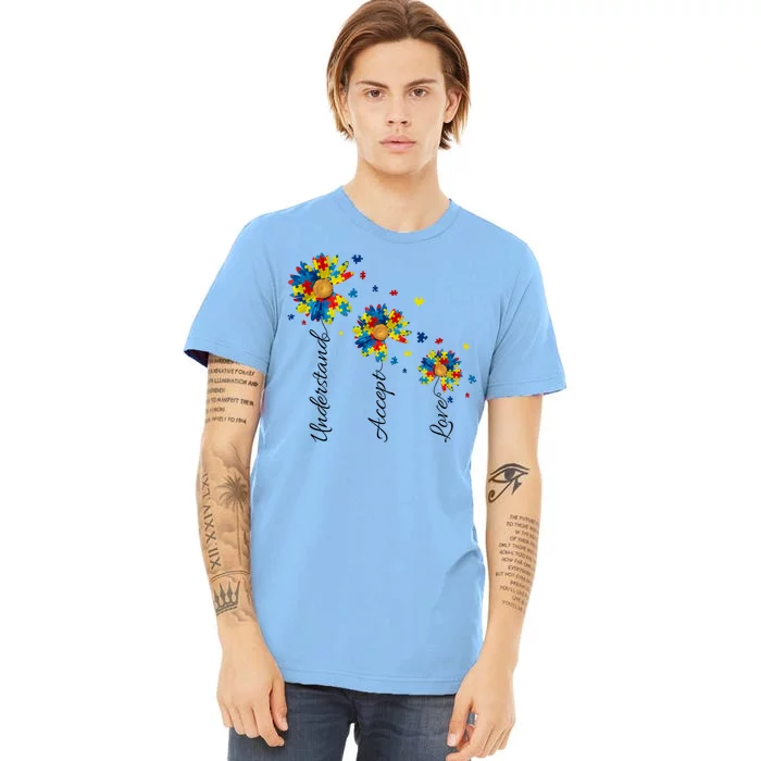 Understand Accept Love Autism Sunflower Premium T-Shirt