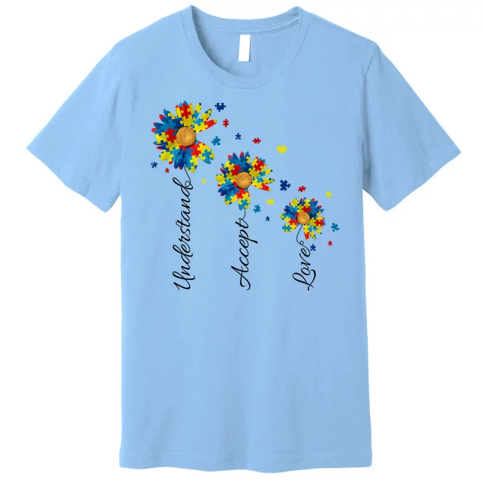 Understand Accept Love Autism Sunflower Premium T-Shirt