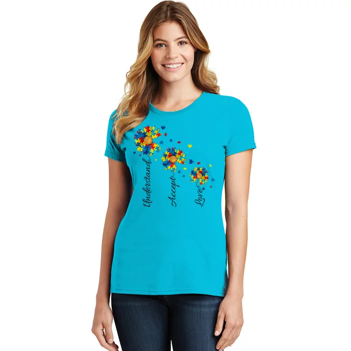 Understand Accept Love Autism Sunflower Women's T-Shirt