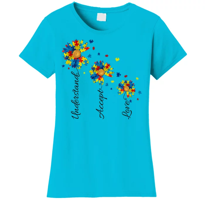 Understand Accept Love Autism Sunflower Women's T-Shirt