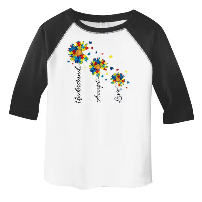 Understand Accept Love Autism Sunflower Toddler Fine Jersey T-Shirt