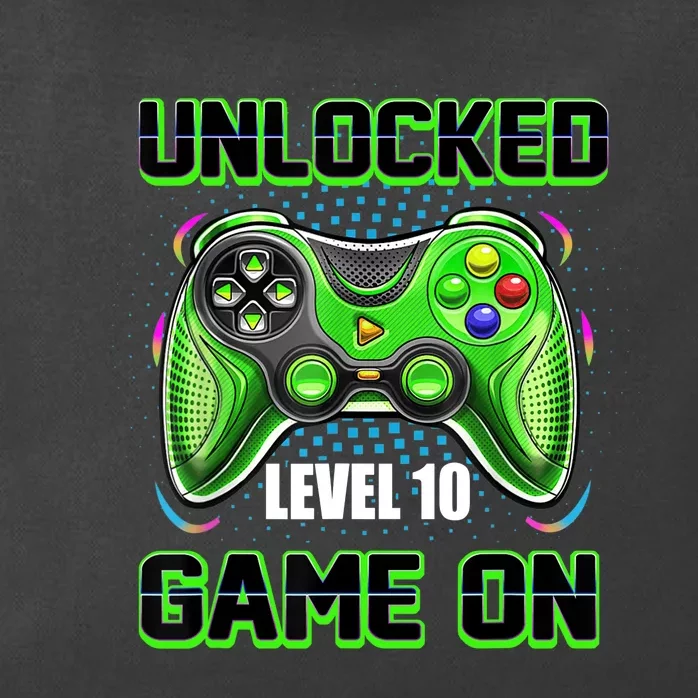 Unlocked Awesome Level 10 Game On Happy 10th Birthday Boy Zip Tote Bag