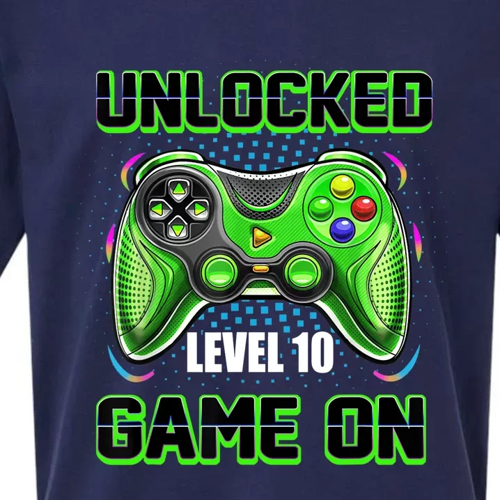 Unlocked Awesome Level 10 Game On Happy 10th Birthday Boy Sueded Cloud Jersey T-Shirt