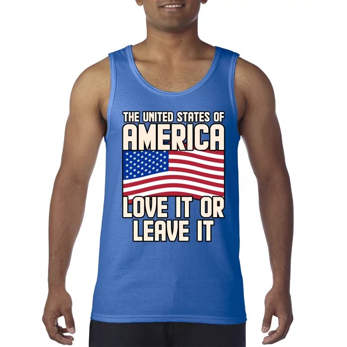 Usa America Love It Or Leave It Memorial Day Veteran Graphic Cool Gift Tank Top