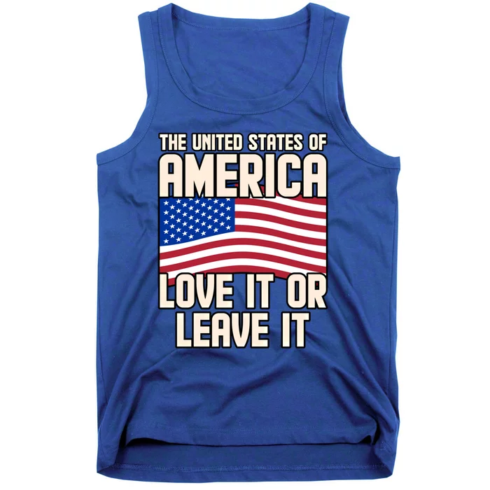 Usa America Love It Or Leave It Memorial Day Veteran Graphic Cool Gift Tank Top