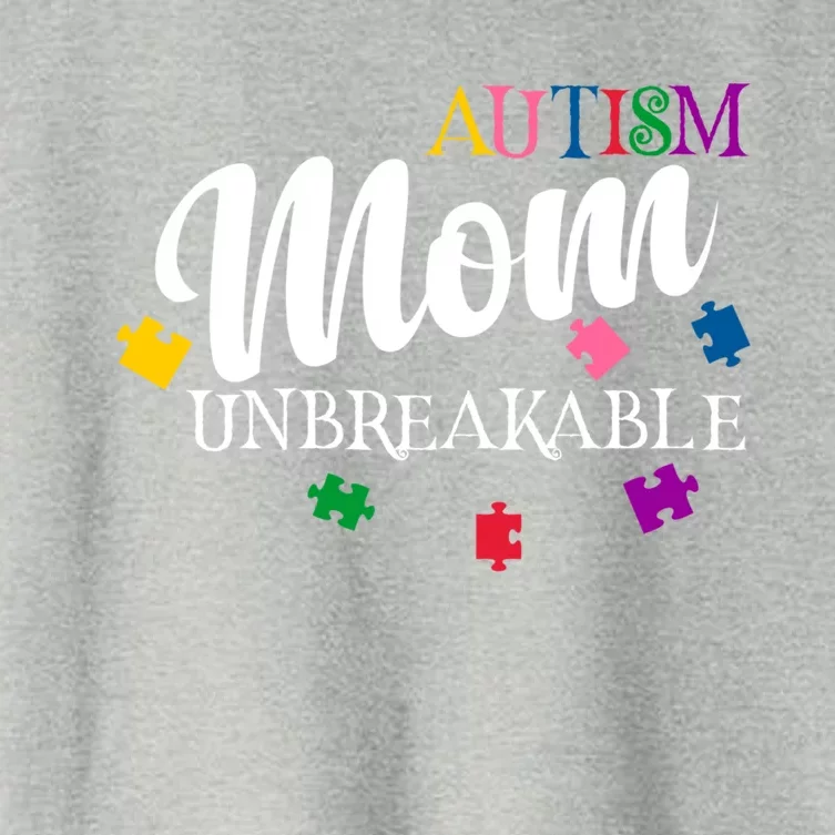 Unbreakable Autism Mom Gift Women's Crop Top Tee