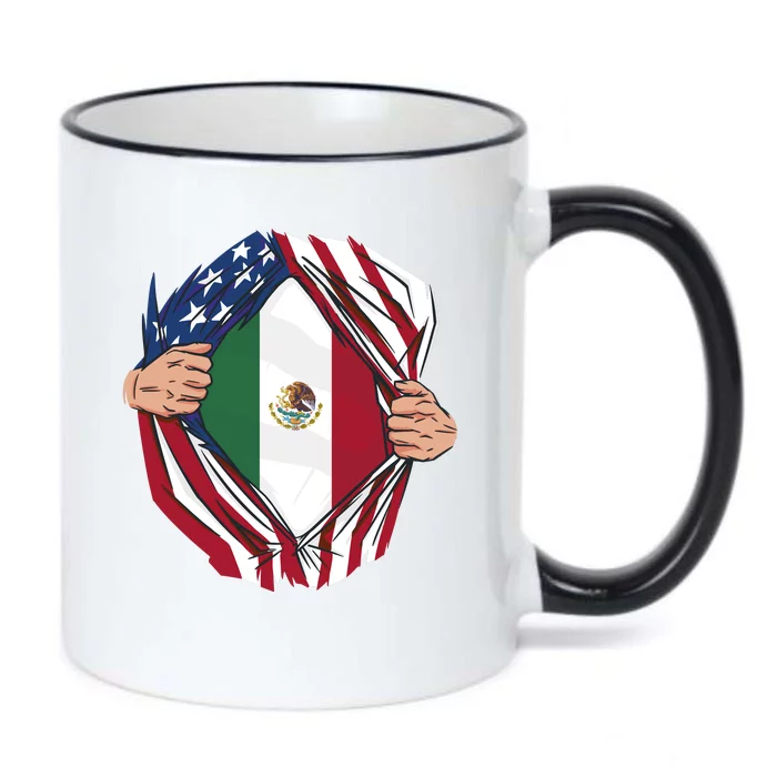 USA And Mexico Flag Black Color Changing Mug