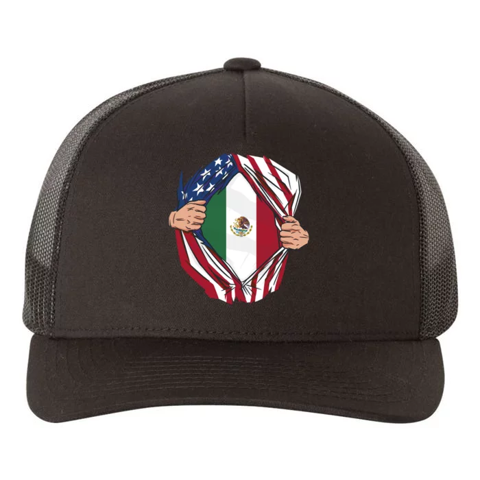 USA And Mexico Flag Yupoong Adult 5-Panel Trucker Hat