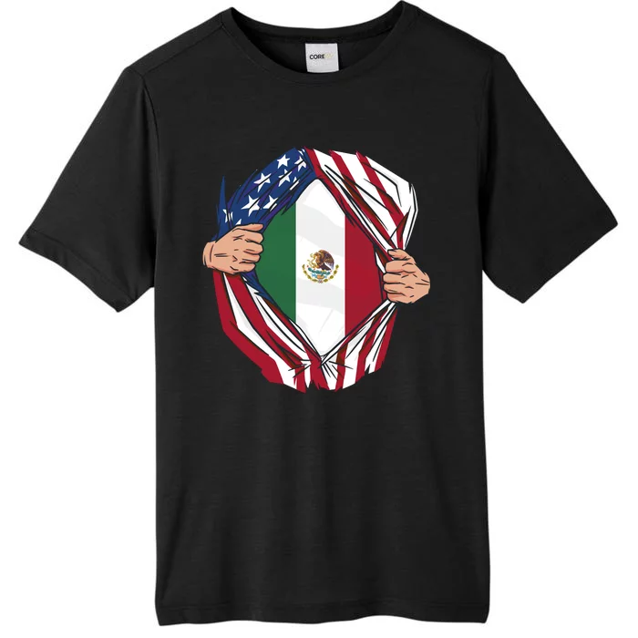 USA And Mexico Flag ChromaSoft Performance T-Shirt