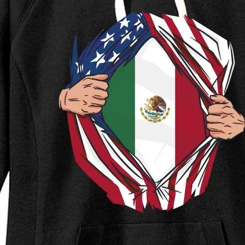 USA And Mexico Flag Women's Fleece Hoodie