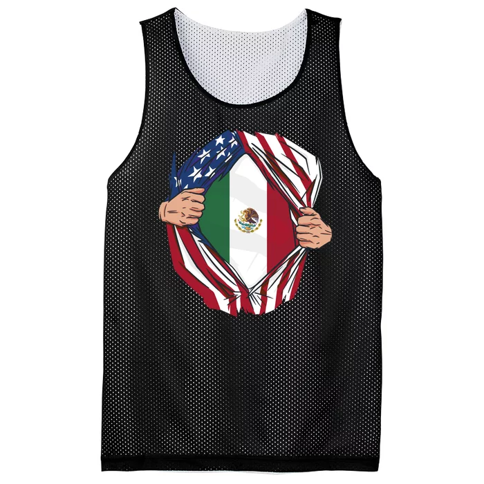 USA And Mexico Flag Mesh Reversible Basketball Jersey Tank