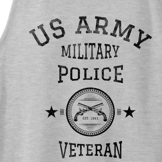 U.S A.R.M.Y Military Police Veteran Retired Police Officer Ladies Tri-Blend Wicking Tank