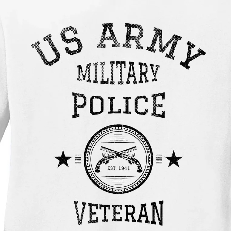 U.S A.R.M.Y Military Police Veteran Retired Police Officer Ladies Long Sleeve Shirt