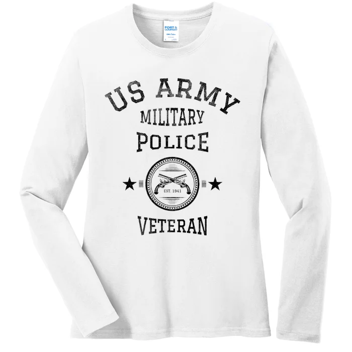 U.S A.R.M.Y Military Police Veteran Retired Police Officer Ladies Long Sleeve Shirt