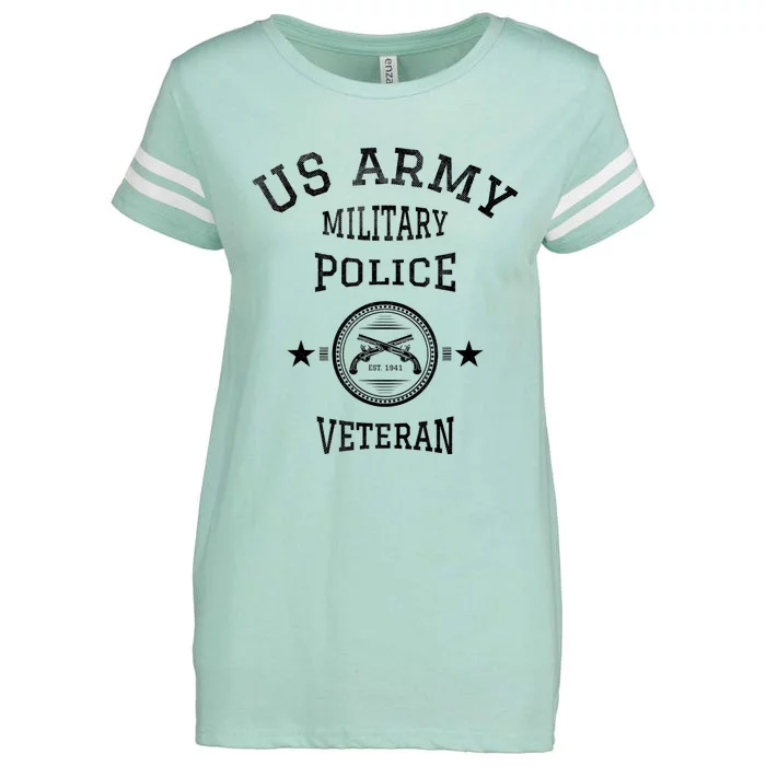 US Army Military Police Veteran Retired Police Officer Enza Ladies Jersey Football T-Shirt