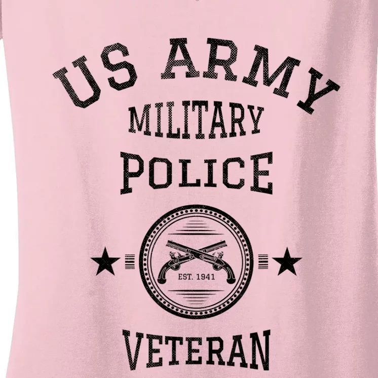 US Army Military Police Veteran Retired Police Officer Women's V-Neck T-Shirt