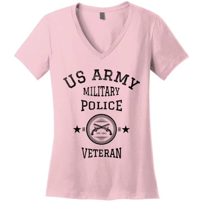 US Army Military Police Veteran Retired Police Officer Women's V-Neck T-Shirt