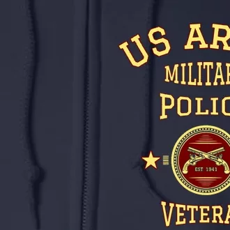 US Army Military Police Veteran Police Full Zip Hoodie