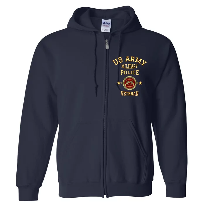 US Army Military Police Veteran Police Full Zip Hoodie