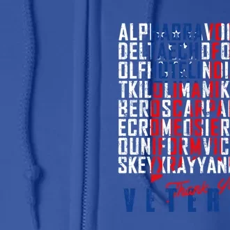 Us Army Nato Alphabet Flag Alpha Bravo Veterans Memorial Day Gift Full Zip Hoodie