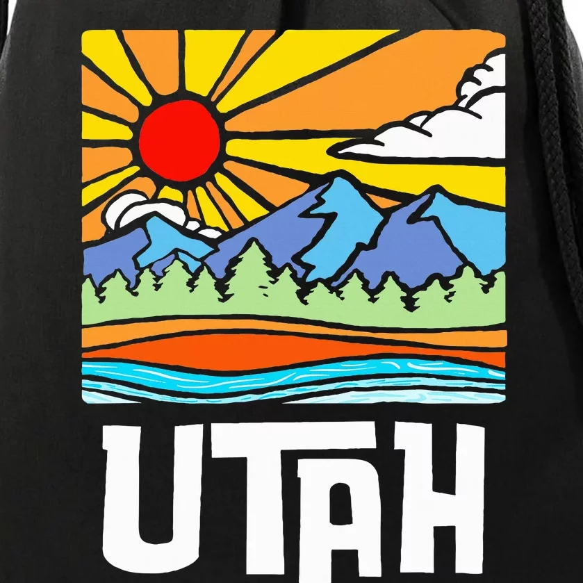 Utah Artistic Nature & Mountains Drawstring Bag