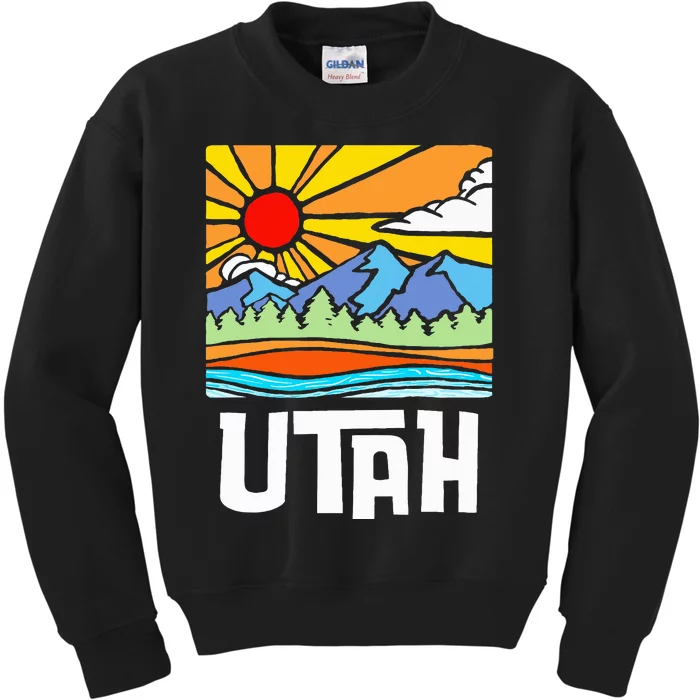 Utah Artistic Nature & Mountains Kids Sweatshirt