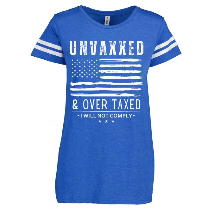 Unvaxxed And Overtaxed Enza Ladies Jersey Football T-Shirt