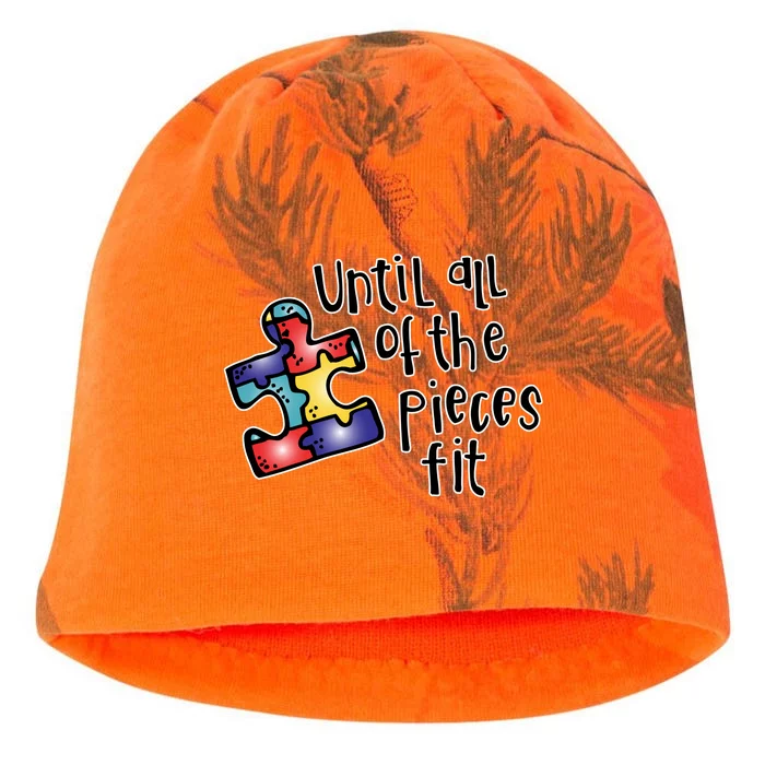 Until All Of The Pieces Fit Autism Puzzle Kati - Camo Knit Beanie