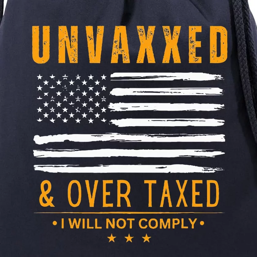 Unvaxxed and Overtaxed Drawstring Bag