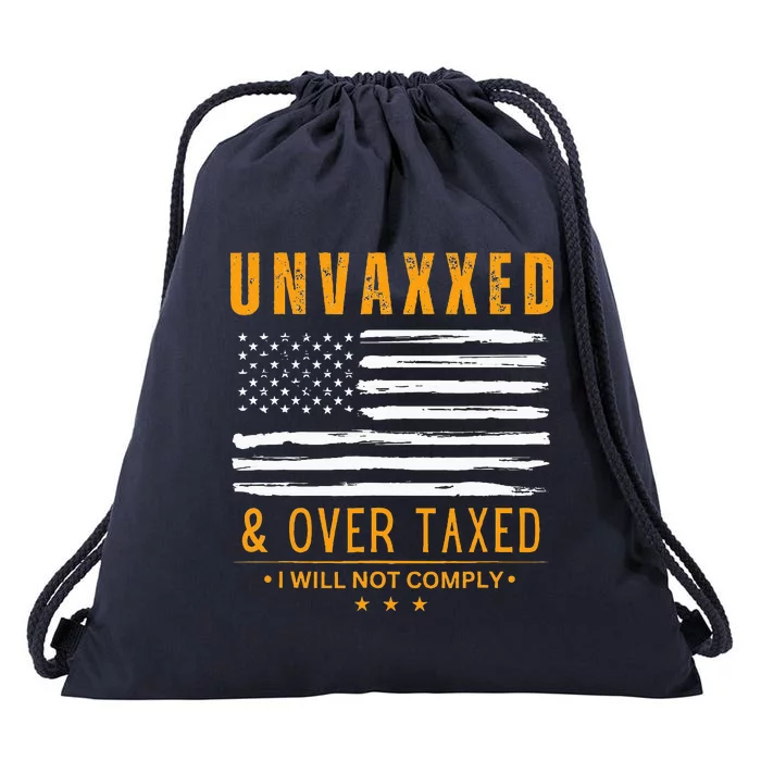 Unvaxxed and Overtaxed Drawstring Bag