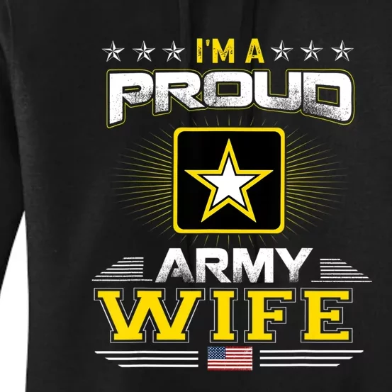 U.S. Army Proud Us Army Wife Military Veteran Pride Women's Pullover Hoodie