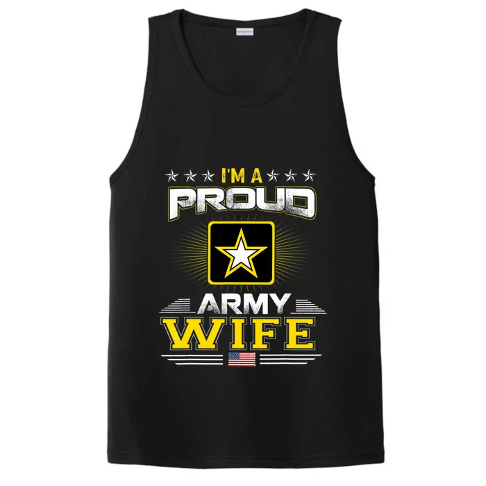 U.S. Army Proud Us Army Wife Military Veteran Pride Performance Tank