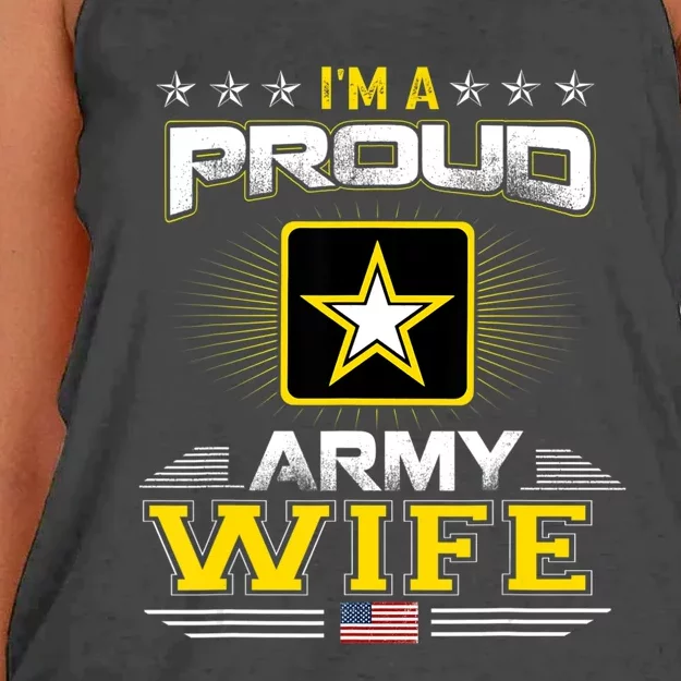 U.S. Army Proud Us Army Wife Military Veteran Pride Women's Knotted Racerback Tank