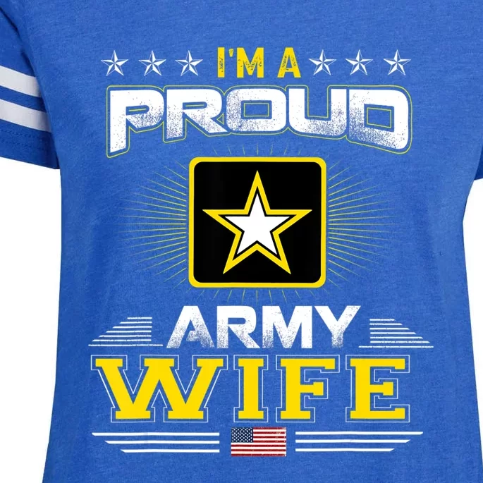 U.S. Army Proud Us Army Wife Military Veteran Pride Enza Ladies Jersey Football T-Shirt