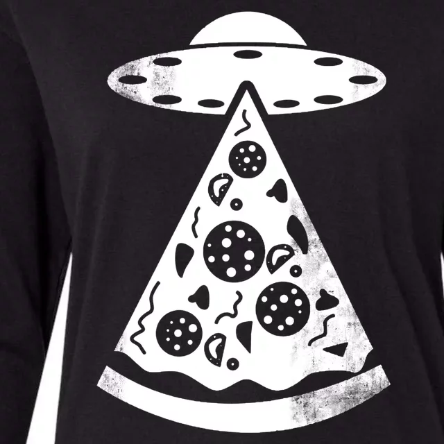 UFO Alien Pizza Womens Cotton Relaxed Long Sleeve T-Shirt