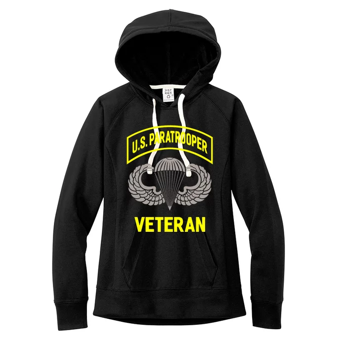 U.S Airborne Paratroopers Veteran Vintage Women's Fleece Hoodie