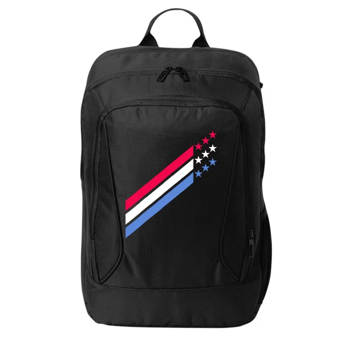 Usa American Patriotic Red White Blue Stars & Stripes Sports City Backpack