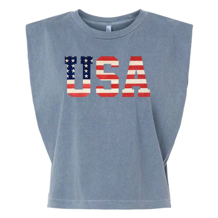 Usa American Pride Festive Garment-Dyed Women's Muscle Tee