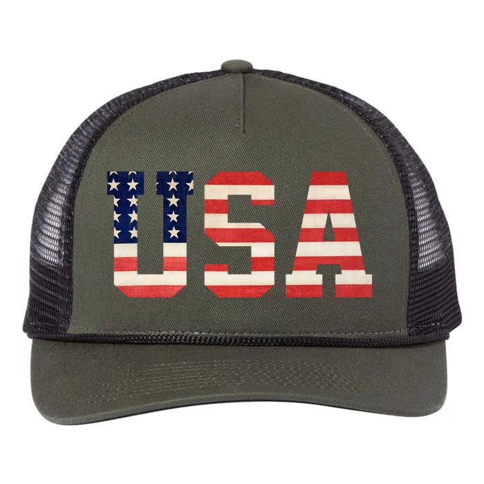 Usa American Pride Festive Retro Rope Trucker Hat Cap