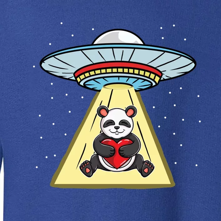 Ufo Abduction Panda Valentines Day Gift Toddler Sweatshirt