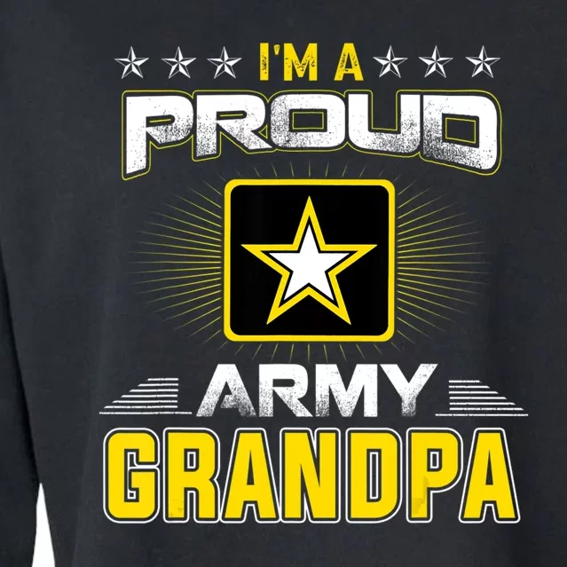 U.S. Army Proud Us Army Grandpa Military Veteran Pride Cropped Pullover Crew