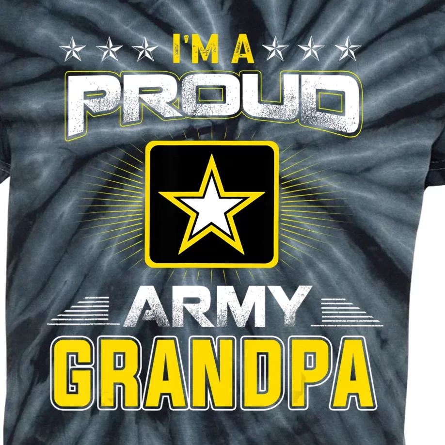 U.S. Army Proud Us Army Grandpa Military Veteran Pride Kids Tie-Dye T-Shirt