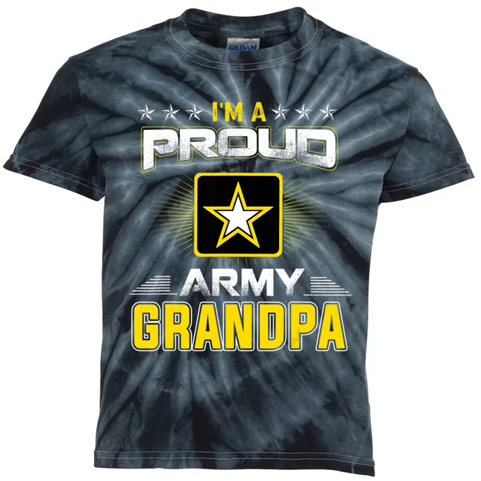 U.S. Army Proud Us Army Grandpa Military Veteran Pride Kids Tie-Dye T-Shirt