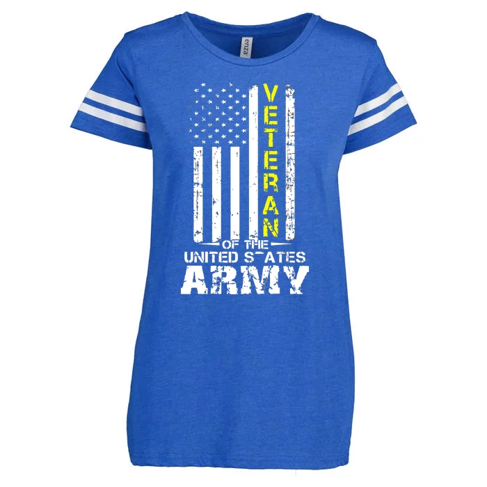 U.S. Army Proud Army Veteran Vintage Gift Enza Ladies Jersey Football T-Shirt